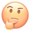 Stroking chin emoji.