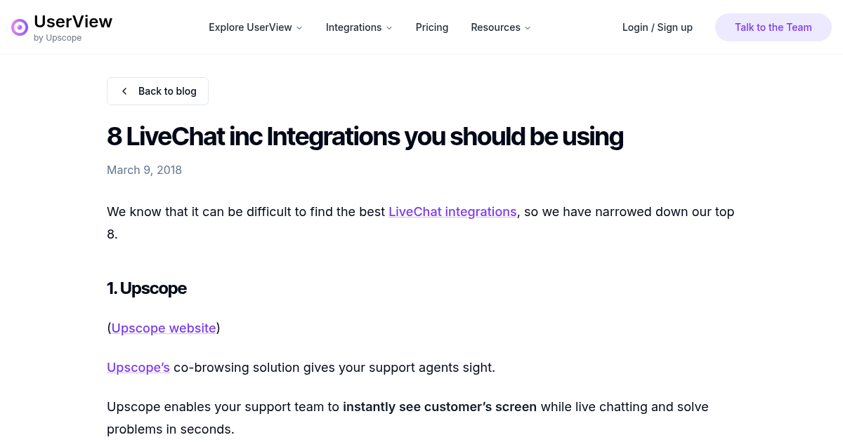 8 LiveChat inc Integrations you should be using | UserView Blog