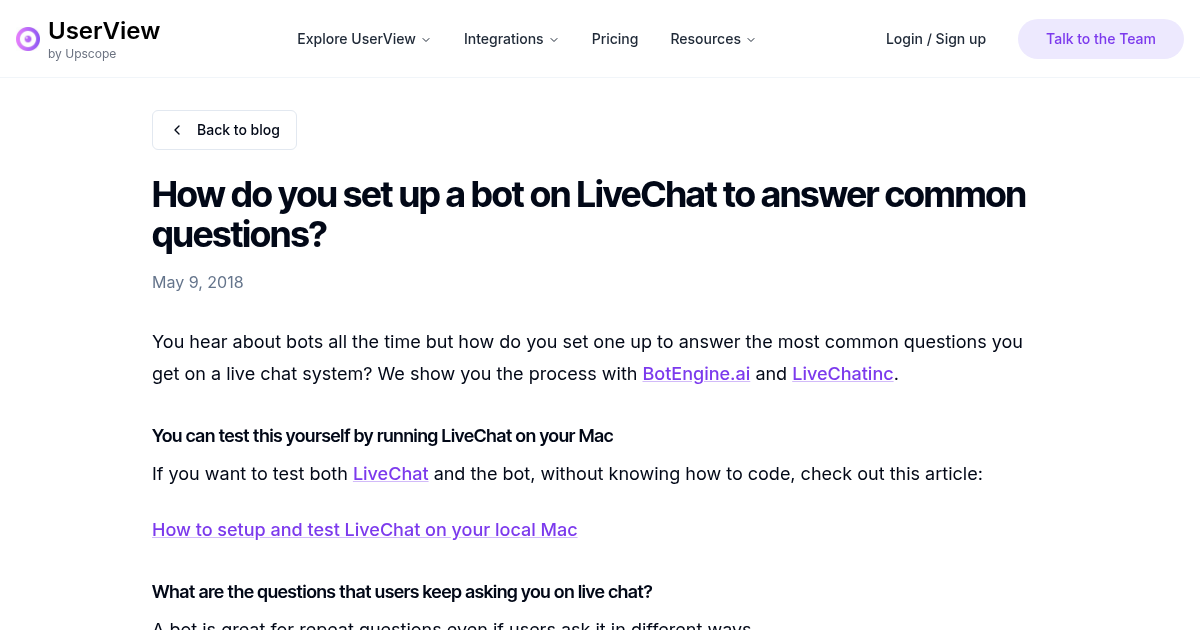 How do you set up a bot on LiveChat to answer common questions ...