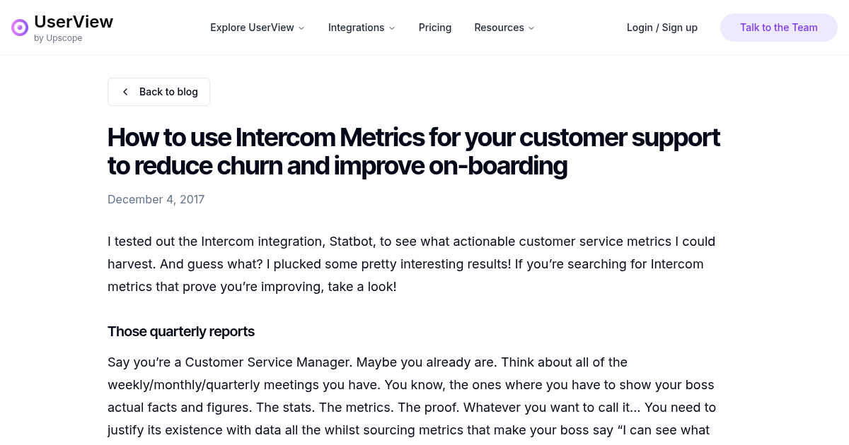 How to use Intercom Metrics for your customer support to reduce churn ...