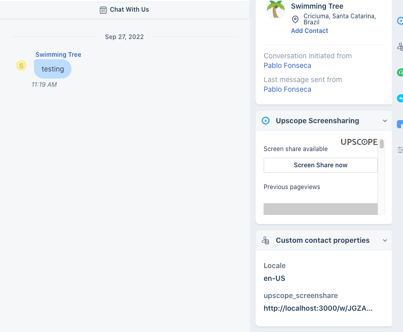 Freshchat Integration Screenshot