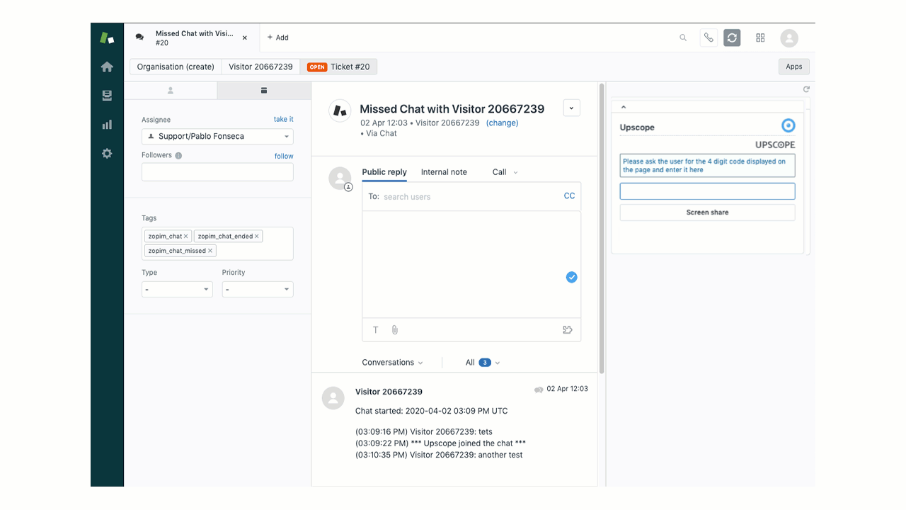 Zendesk Integration Screenshot
