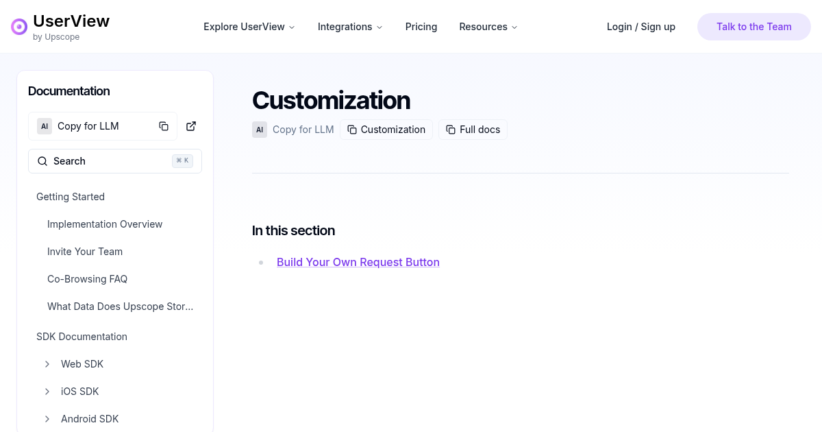 Customization | UserView Documentation