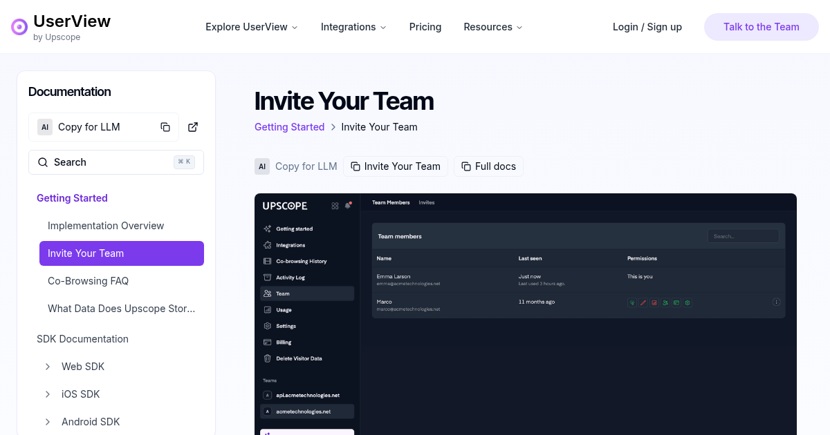Invite Your Team | UserView Documentation