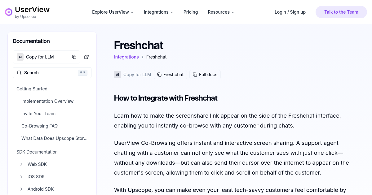Freshchat | UserView Documentation