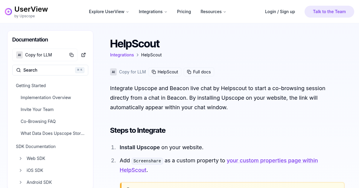 HelpScout | UserView Documentation