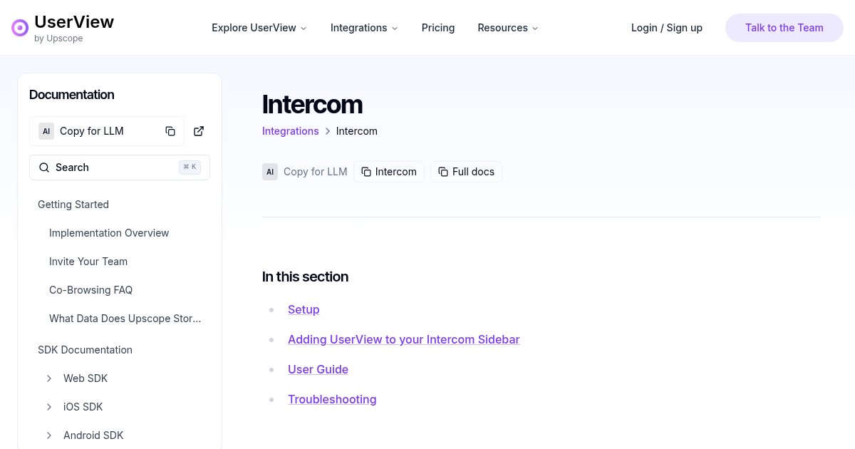 Intercom | UserView Documentation