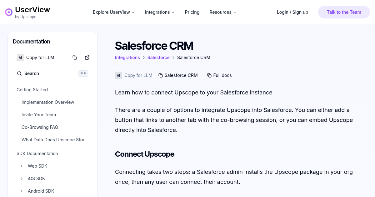 Salesforce CRM | UserView Documentation