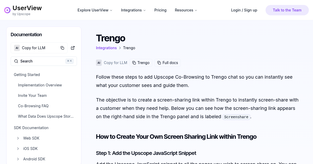 Trengo | UserView Documentation