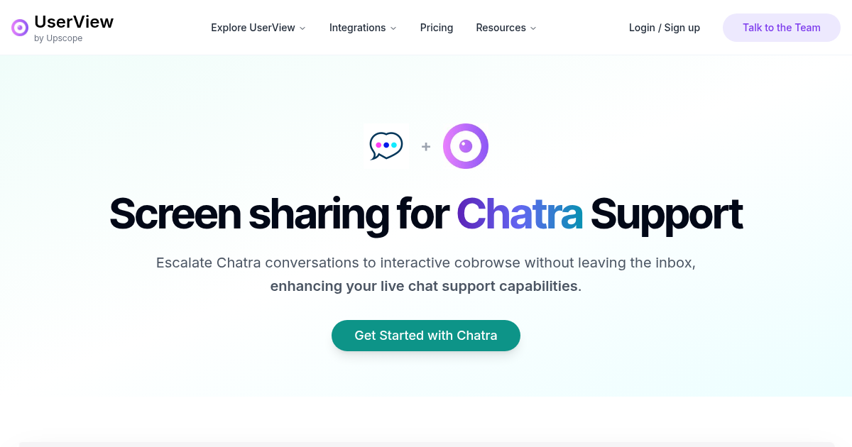 Chatra Integration | UserView