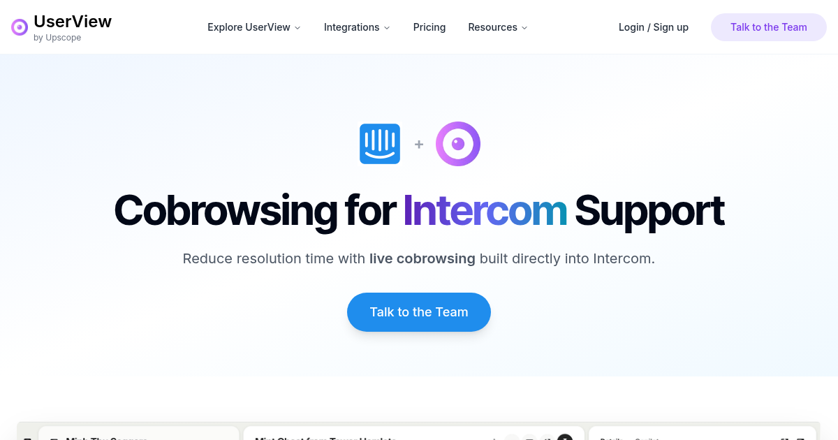 Intercom Integration | UserView