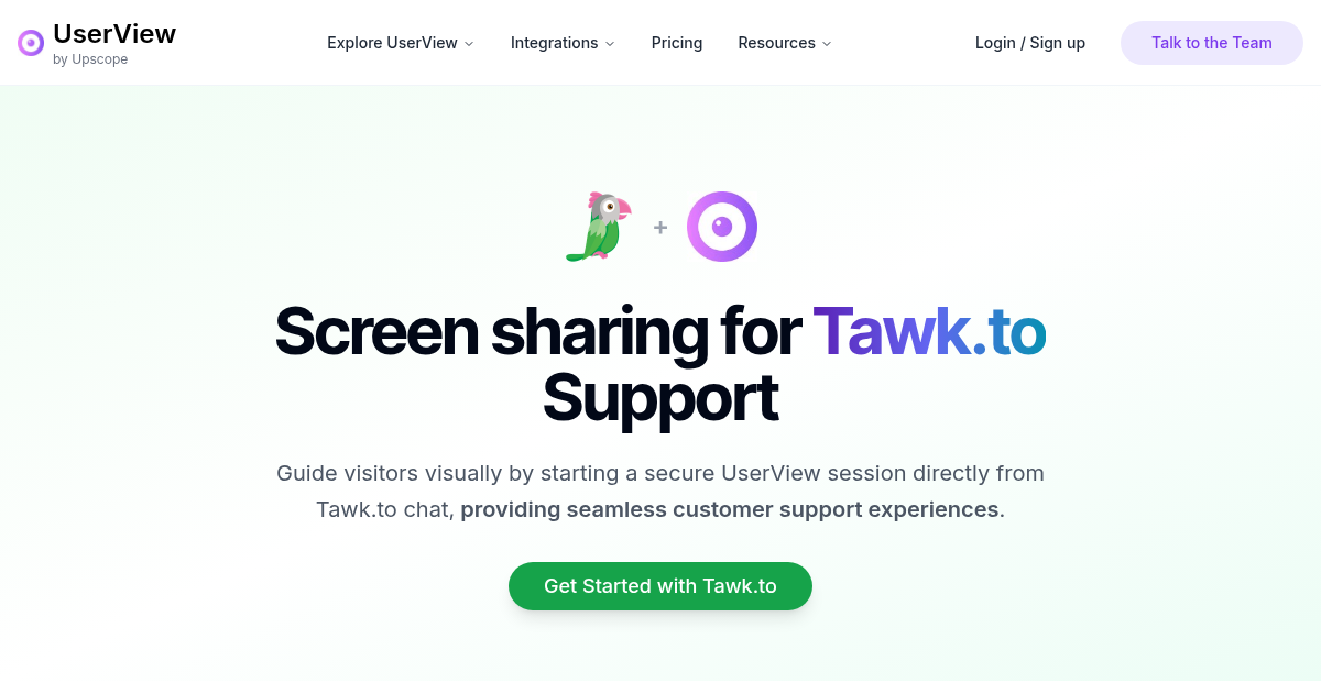 Tawk.to Integration | UserView